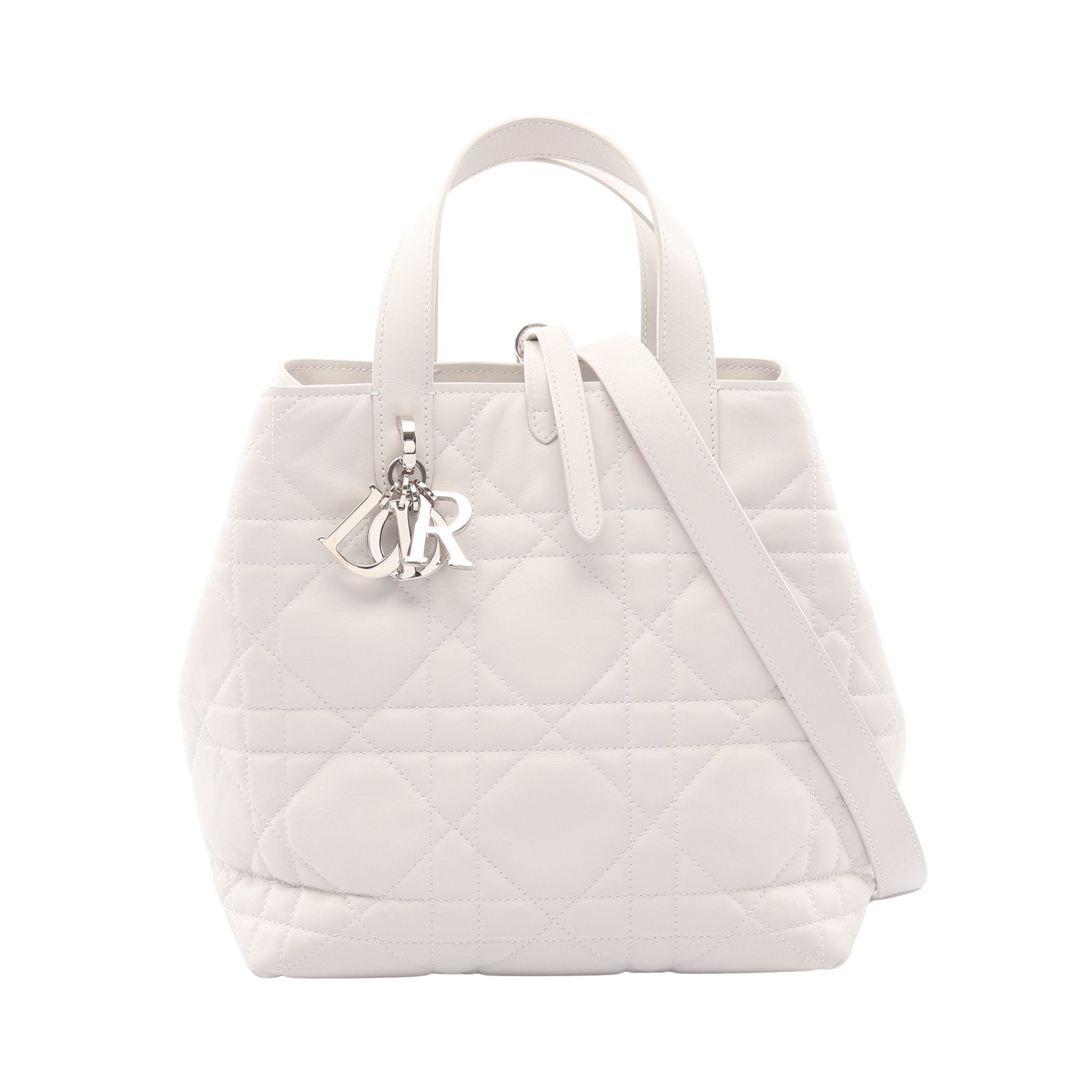 Dior Toujours バッグ スモール ハンドバッグ レザー ホワイト 2WAY