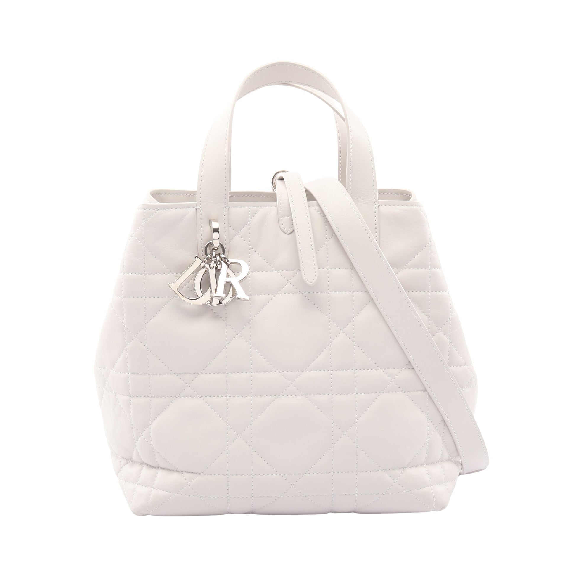 Dior Toujours バッグ スモール ハンドバッグ レザー ホワイト 2WAY クリスチャンディオール バッグ Christian Dior