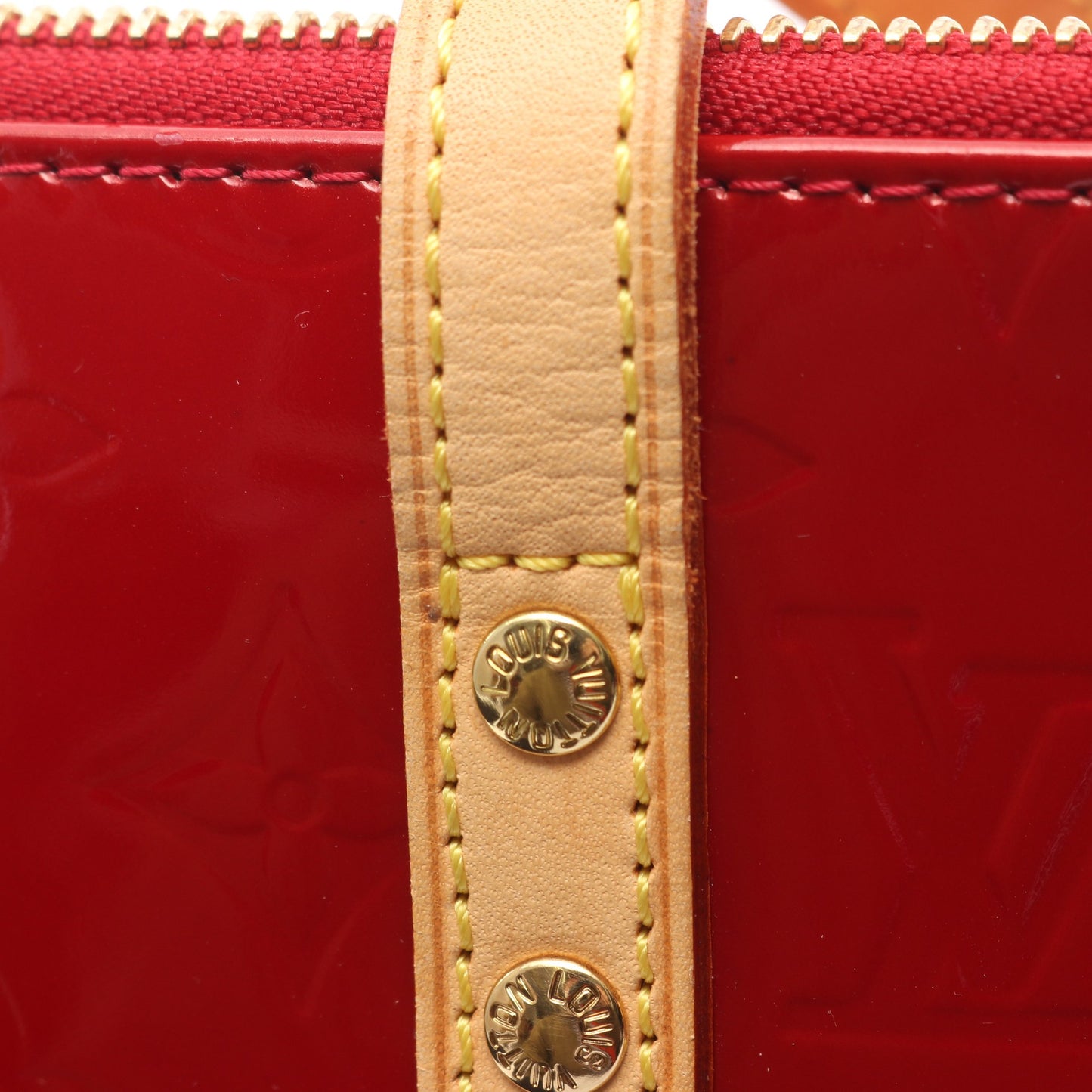 ベルヴューPM モノグラムヴェルニ ポムダムール ハンドバッグ レザー レッド ルイヴィトン バッグ LOUIS VUITTON