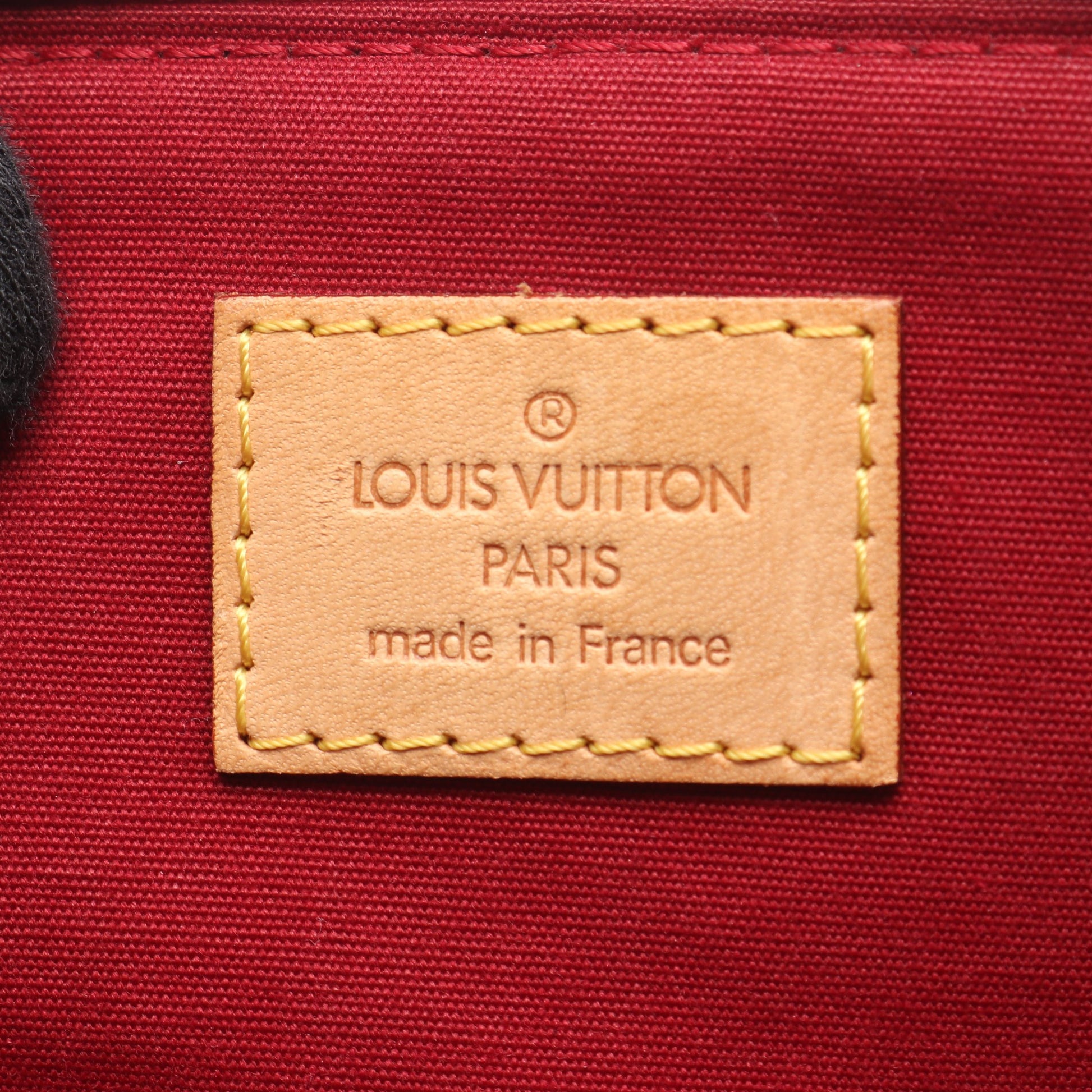 ベルヴューPM モノグラムヴェルニ ポムダムール ハンドバッグ レザー レッド ルイヴィトン バッグ LOUIS VUITTON