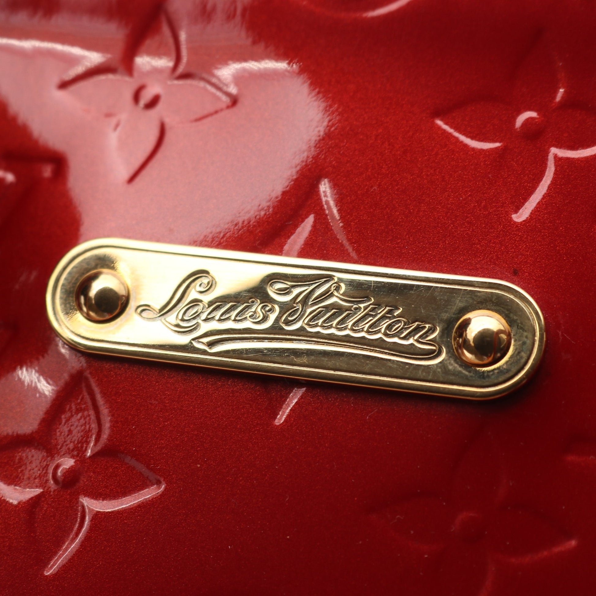 ベルヴューPM モノグラムヴェルニ ポムダムール ハンドバッグ レザー レッド ルイヴィトン バッグ LOUIS VUITTON