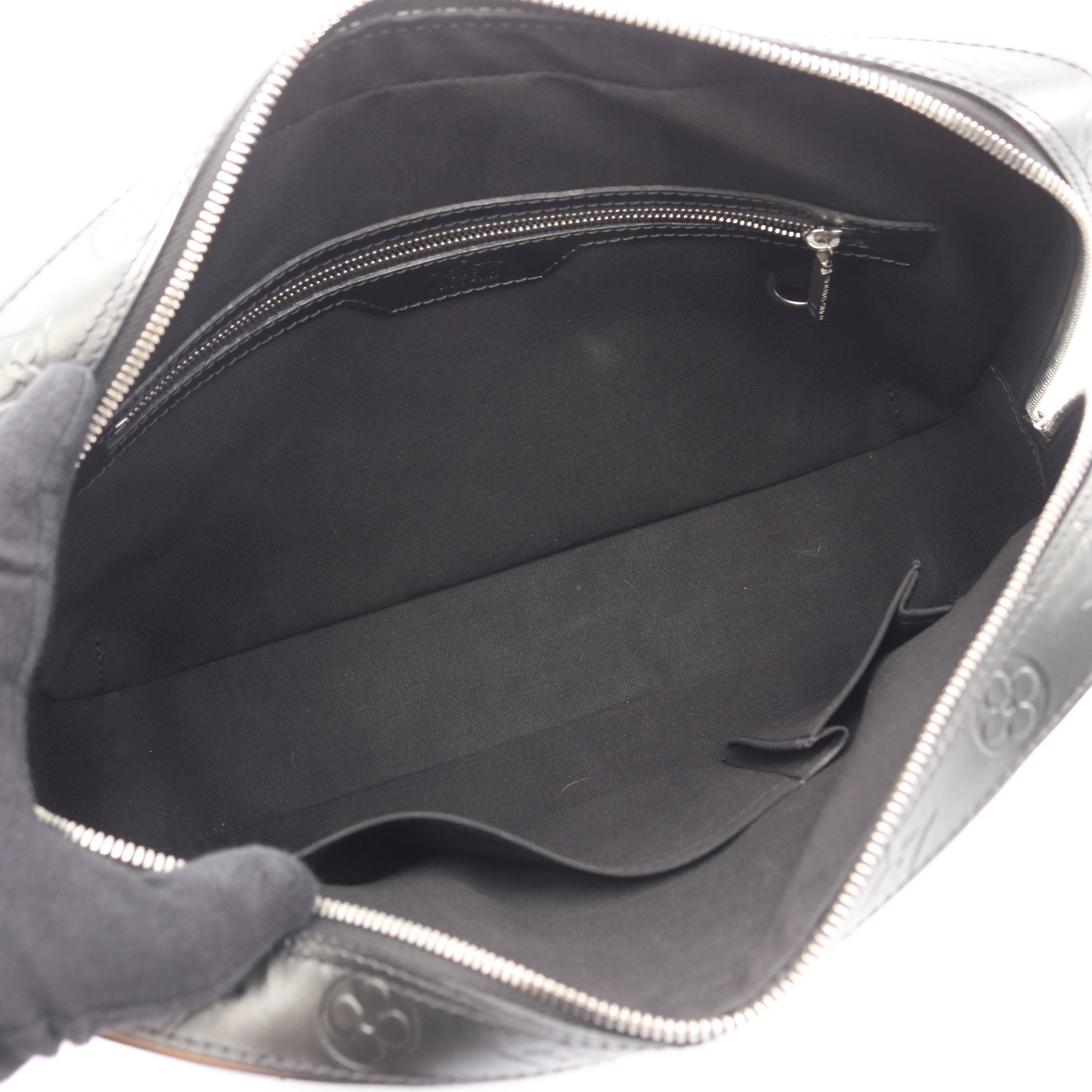 マルデン モノグラムマット ノワール ハンドバッグ レザー ブラック