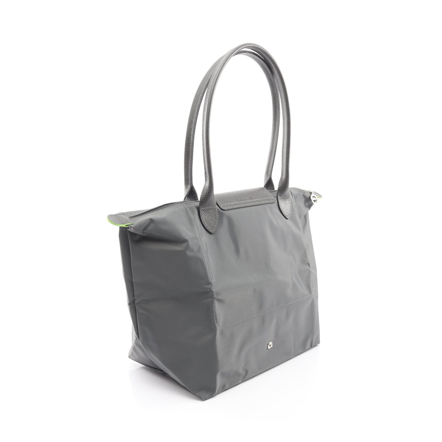 ル プリアージュ グリーン L ショルダーバッグ キャンバス レザー ダークグレー ロンシャン