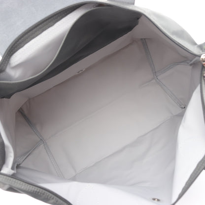 ル プリアージュ グリーン L ショルダーバッグ キャンバス レザー ダークグレー ロンシャン