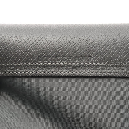 ル プリアージュ グリーン L ショルダーバッグ キャンバス レザー ダークグレー ロンシャン