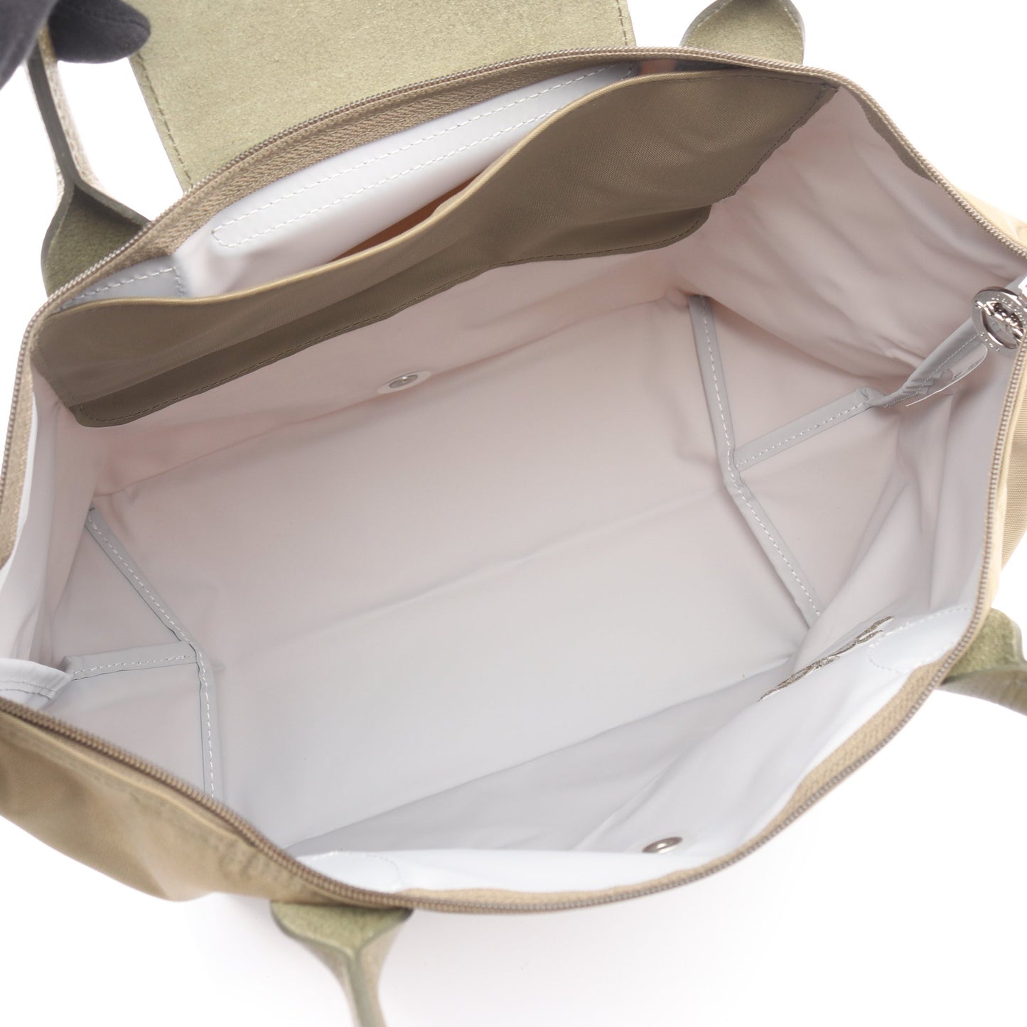 ル プリアージュ グリーン M ショルダーバッグ トートバッグ キャンバス レザー カーキグリーン ロンシャン