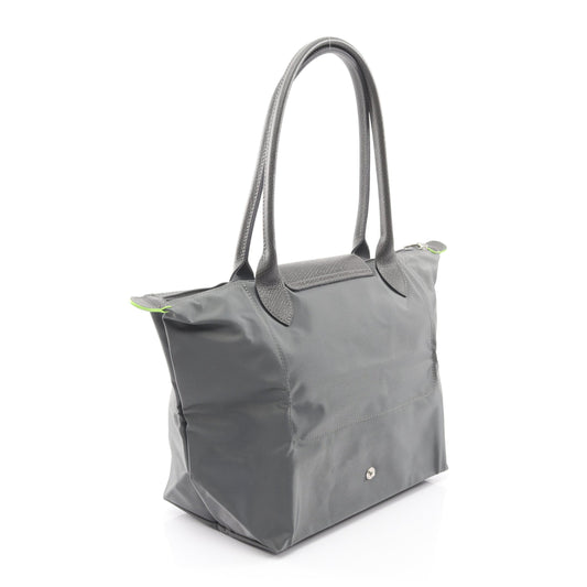 ル プリアージュ グリーン M ショルダーバッグ トートバッグ キャンバス レザー ダークグレー ロンシャン