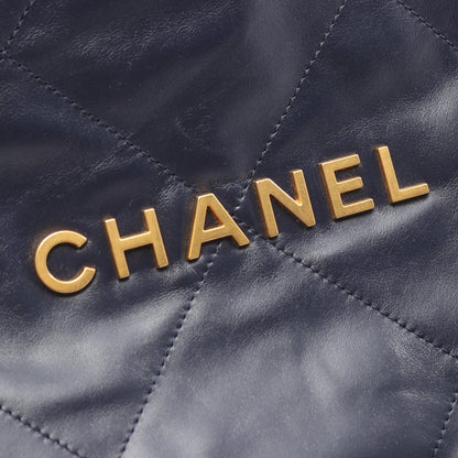 シャネル22 バックパック ナップサック バックパック リュックサック レザー ダークネイビー ゴールド金具 シャネル バッグ CHANEL