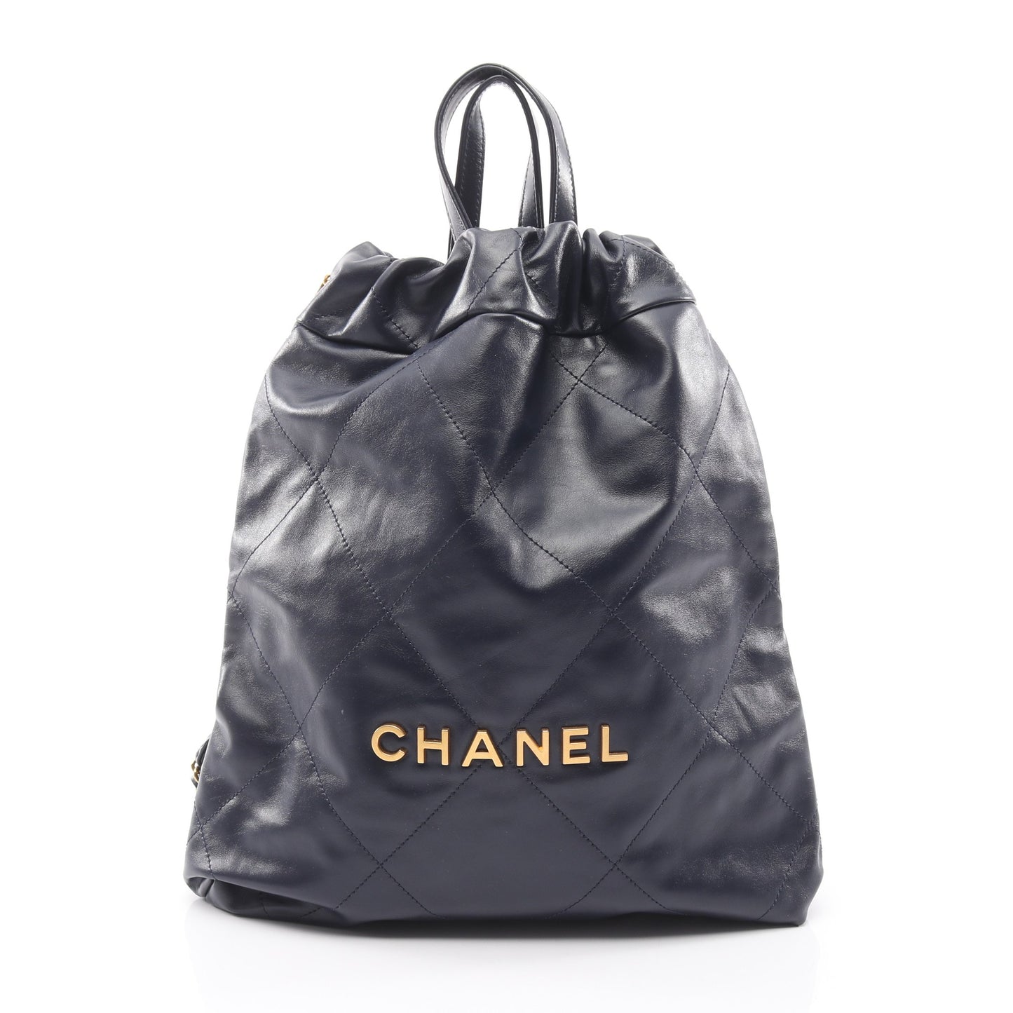 シャネル22 バックパック ナップサック バックパック リュックサック レザー ダークネイビー ゴールド金具 シャネル バッグ CHANEL