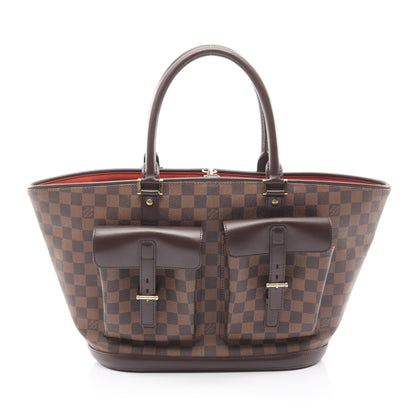 マノスクGM ダミエエベヌ ハンドバッグ PVC レザー ブラウン ルイヴィトン バッグ LOUIS VUITTON