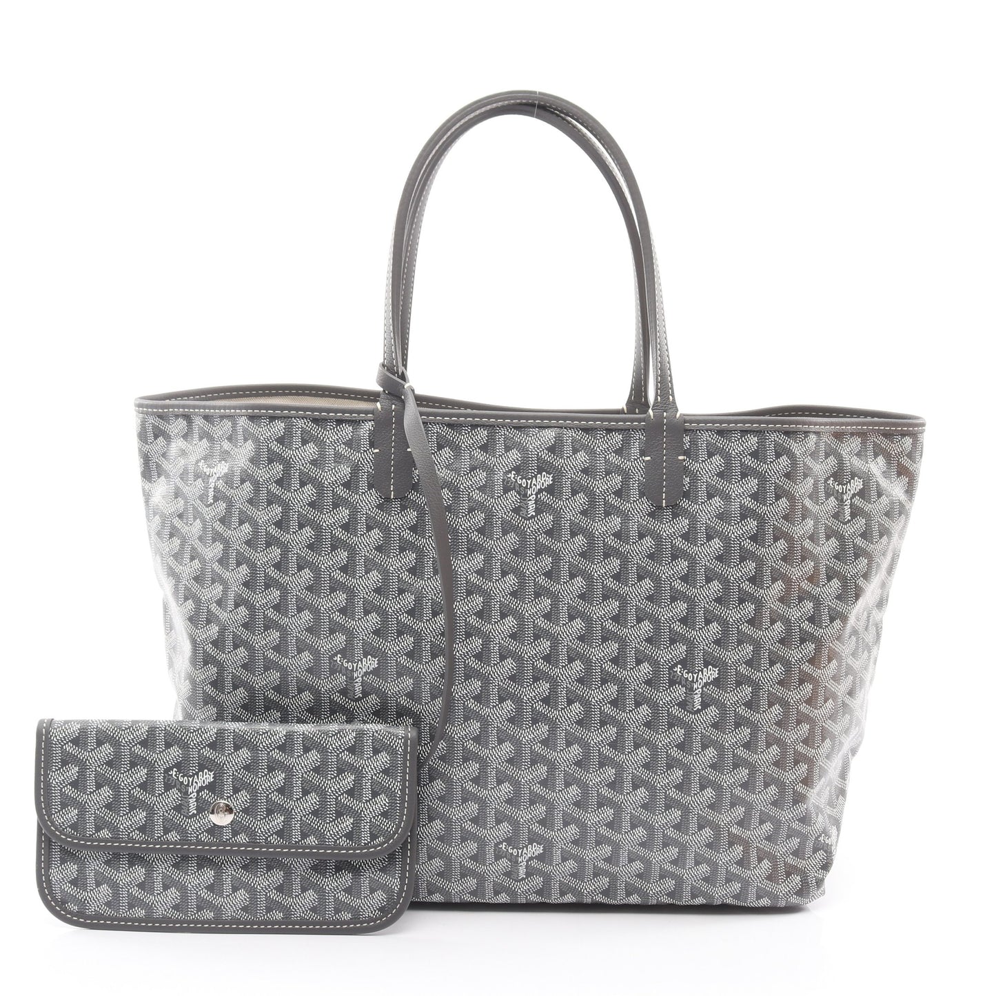 サンルイPM ハンドバッグ トートバッグ コーティングキャンバス レザー グレー ホワイト ゴヤール バッグ GOYARD