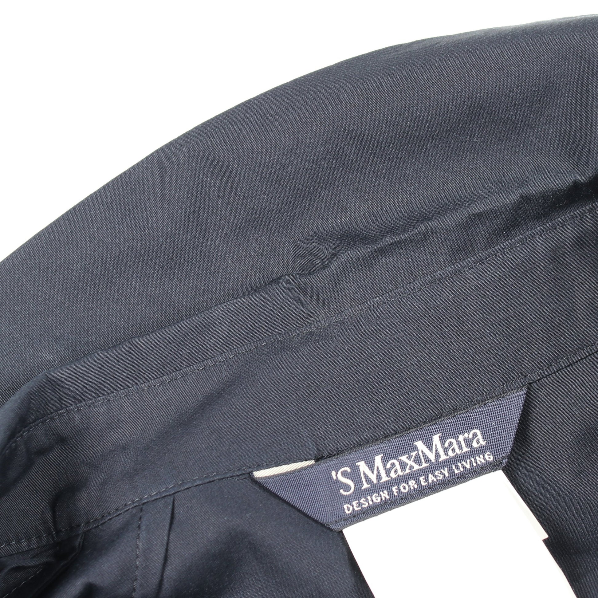 シャツワンピース 長袖 コットン ネイビー エスマックスマーラ ワンピース S Max Mara