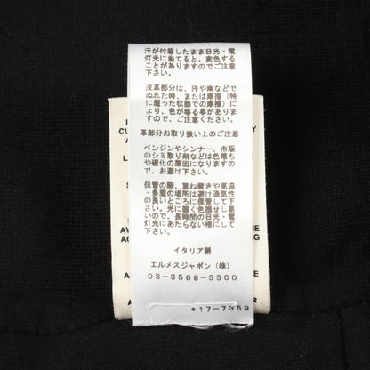 セリエボタン ニットワンピース 半袖 ウール ブラック エルメス ワンピース HERMES