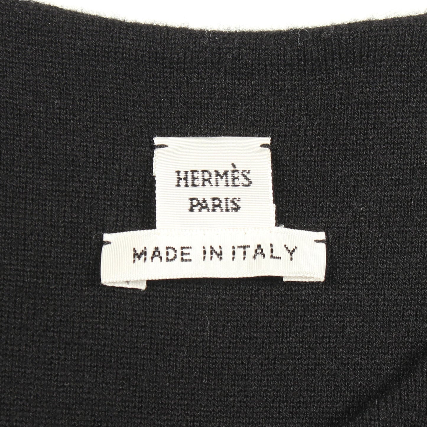 セリエボタン ニットワンピース 半袖 ウール ブラック エルメス ワンピース HERMES