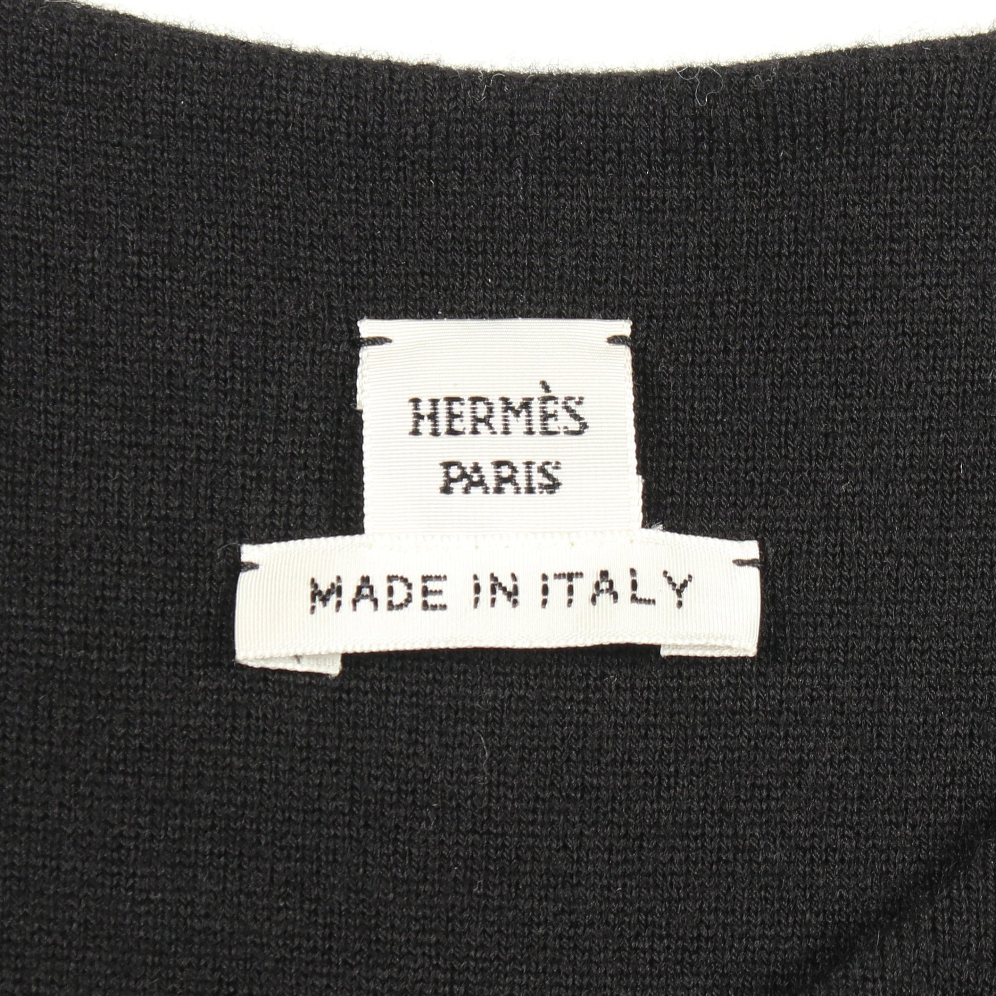 セリエボタン ニットワンピース 半袖 ウール ブラック エルメス ワンピース HERMES