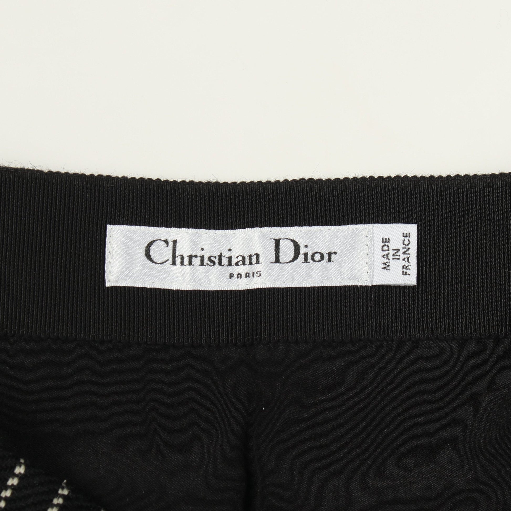 ボックスプリーツ スカート チェック ウール ブラック クリスチャンディオール ボトムス Christian Dior