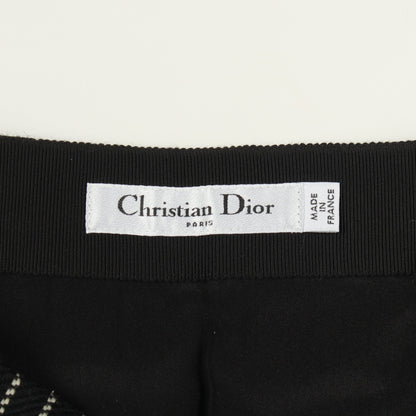 ボックスプリーツ スカート チェック ウール ブラック クリスチャンディオール ボトムス Christian Dior