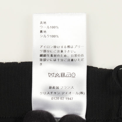 ボックスプリーツ スカート チェック ウール ブラック クリスチャンディオール ボトムス Christian Dior