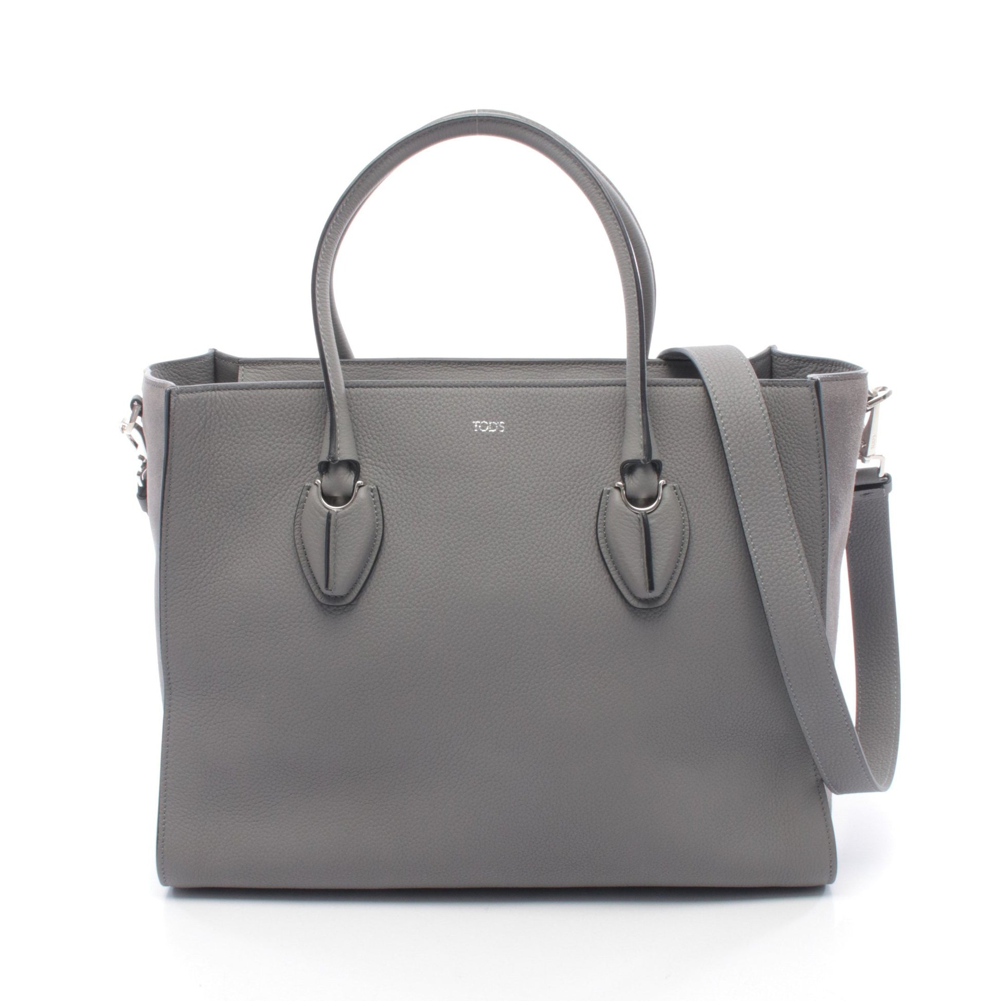 ハンドバッグ トートバッグ レザー スエード グレー 2WAY トッズ バッグ TOD'S