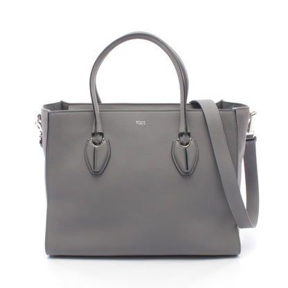 ハンドバッグ トートバッグ レザー スエード グレー 2WAY トッズ バッグ TOD'S
