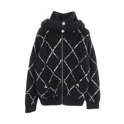 ココマーク ジップアップ ニット ジャケット カシミヤ シルク ブラック シャネル アウター CHANEL