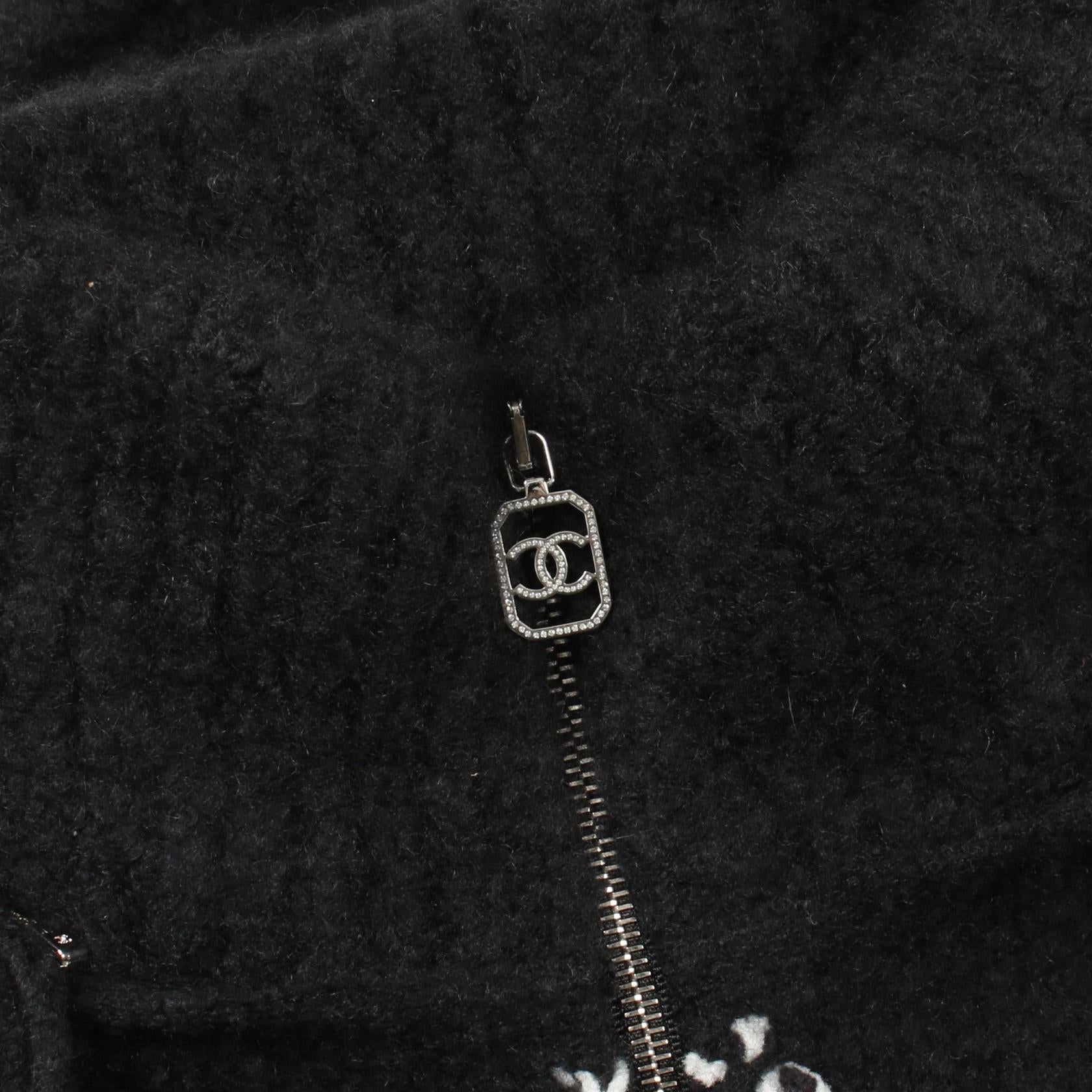 ココマーク ジップアップ ニット ジャケット カシミヤ シルク ブラック シャネル アウター CHANEL