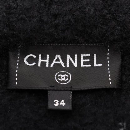 ココマーク ジップアップ ニット ジャケット カシミヤ シルク ブラック シャネル アウター CHANEL