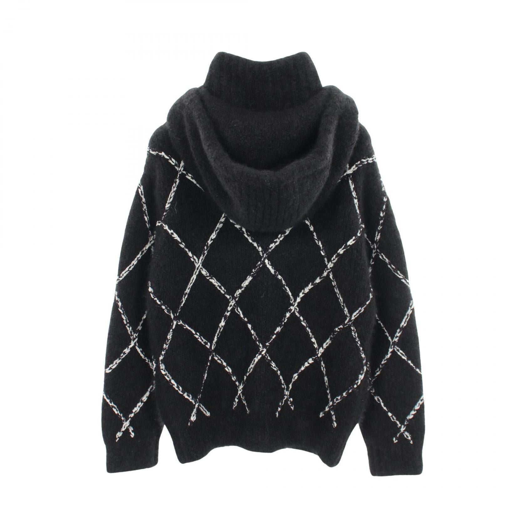 ココマーク ジップアップ ニット ジャケット カシミヤ シルク ブラック シャネル アウター CHANEL
