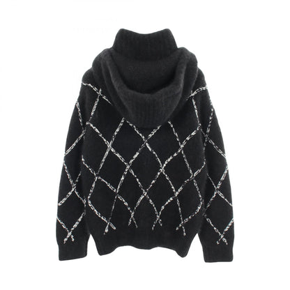 ココマーク ジップアップ ニット ジャケット カシミヤ シルク ブラック シャネル アウター CHANEL