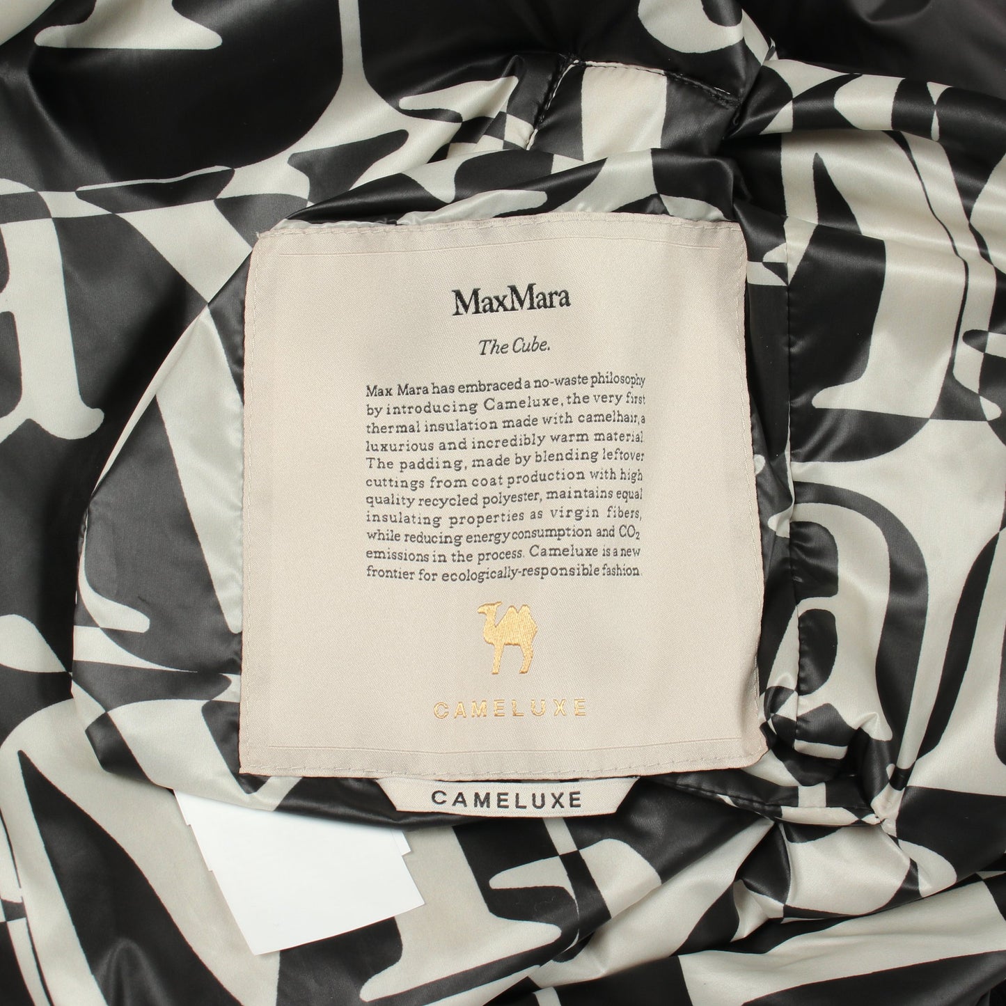 The Cube ジャケット 総柄 ブラック アイボリー 中綿 リバーシブル マックスマーラ アウター Max Mara