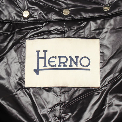 コート コットン ウール ナイロン ブラック 切替 ヘルノ アウター HERNO