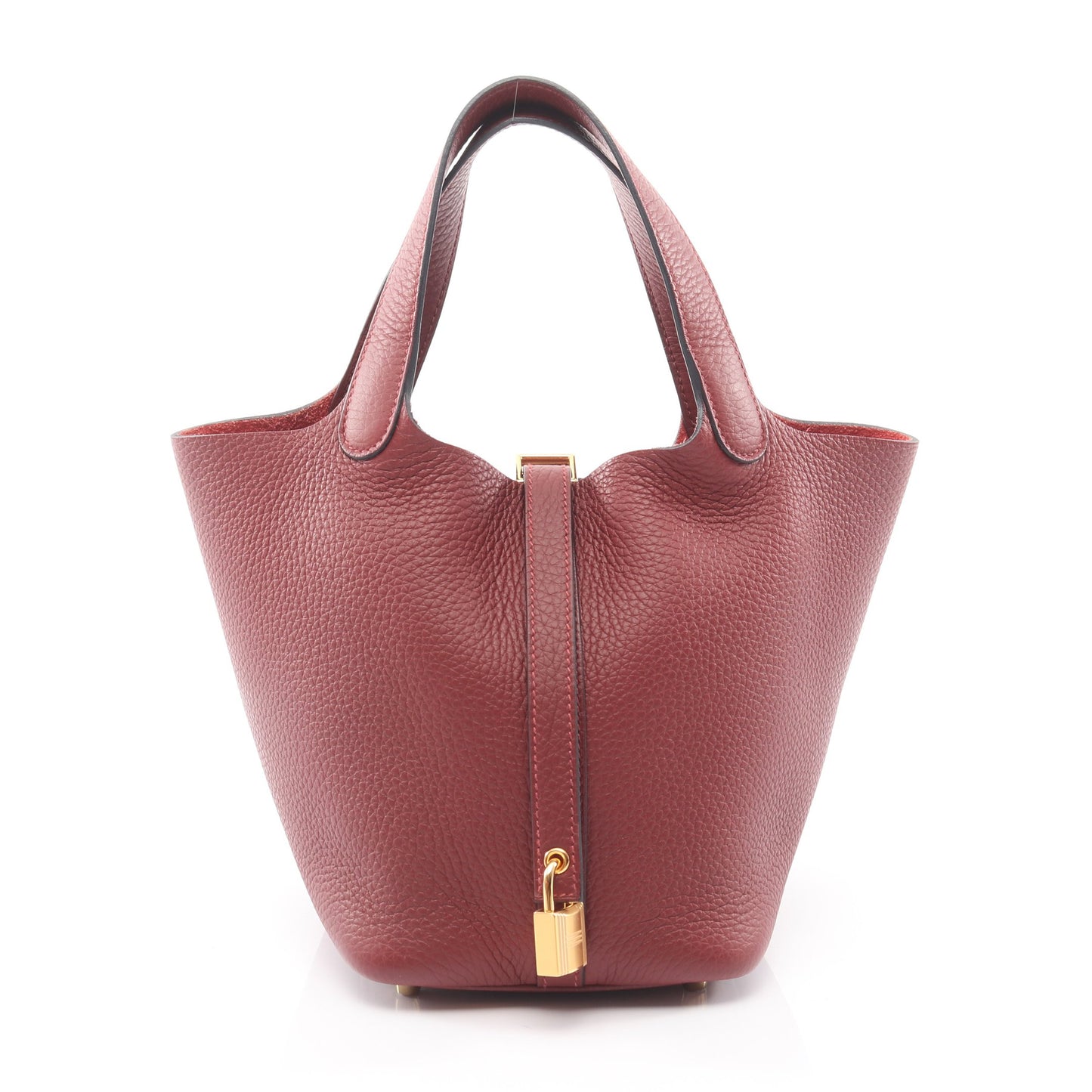 ピコタンロックPM ルージュアッシュ ハンドバッグ トリヨンクレマンス ボルドー ゴールド金具 W刻印 エルメス バッグ HERMES