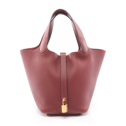 ピコタンロックPM ルージュアッシュ ハンドバッグ トリヨンクレマンス ボルドー ゴールド金具 W刻印 エルメス バッグ HERMES