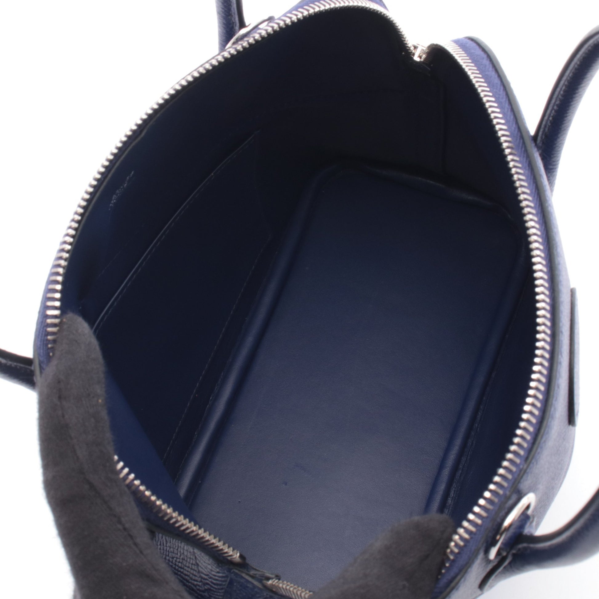ボリード27 ブルーアンクル ハンドバッグ ヴォーエプソン ダークブルー シルバー金具 2WAY D刻印 エルメス バッグ HERMES
