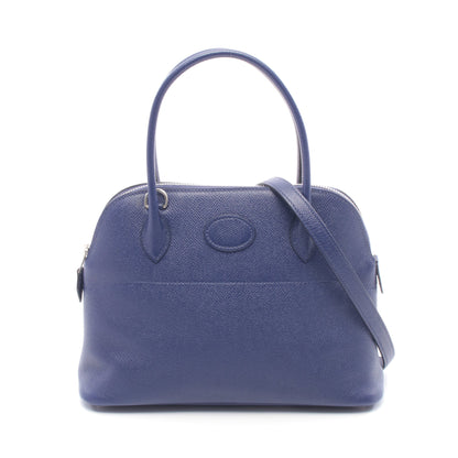 ボリード27 ブルーアンクル ハンドバッグ ヴォーエプソン ダークブルー シルバー金具 2WAY D刻印 エルメス バッグ HERMES