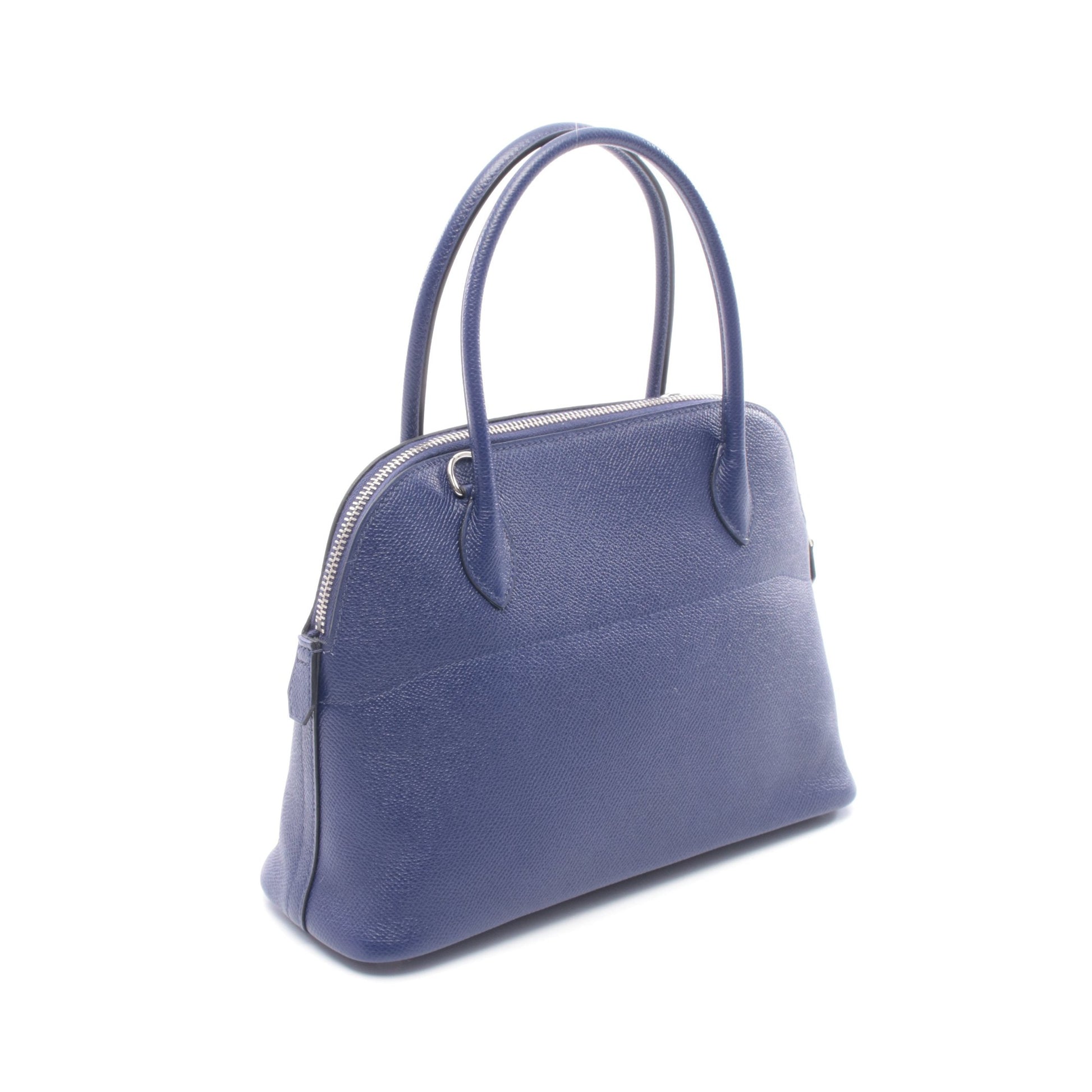 ボリード27 ブルーアンクル ハンドバッグ ヴォーエプソン ダークブルー シルバー金具 2WAY D刻印 エルメス バッグ HERMES
