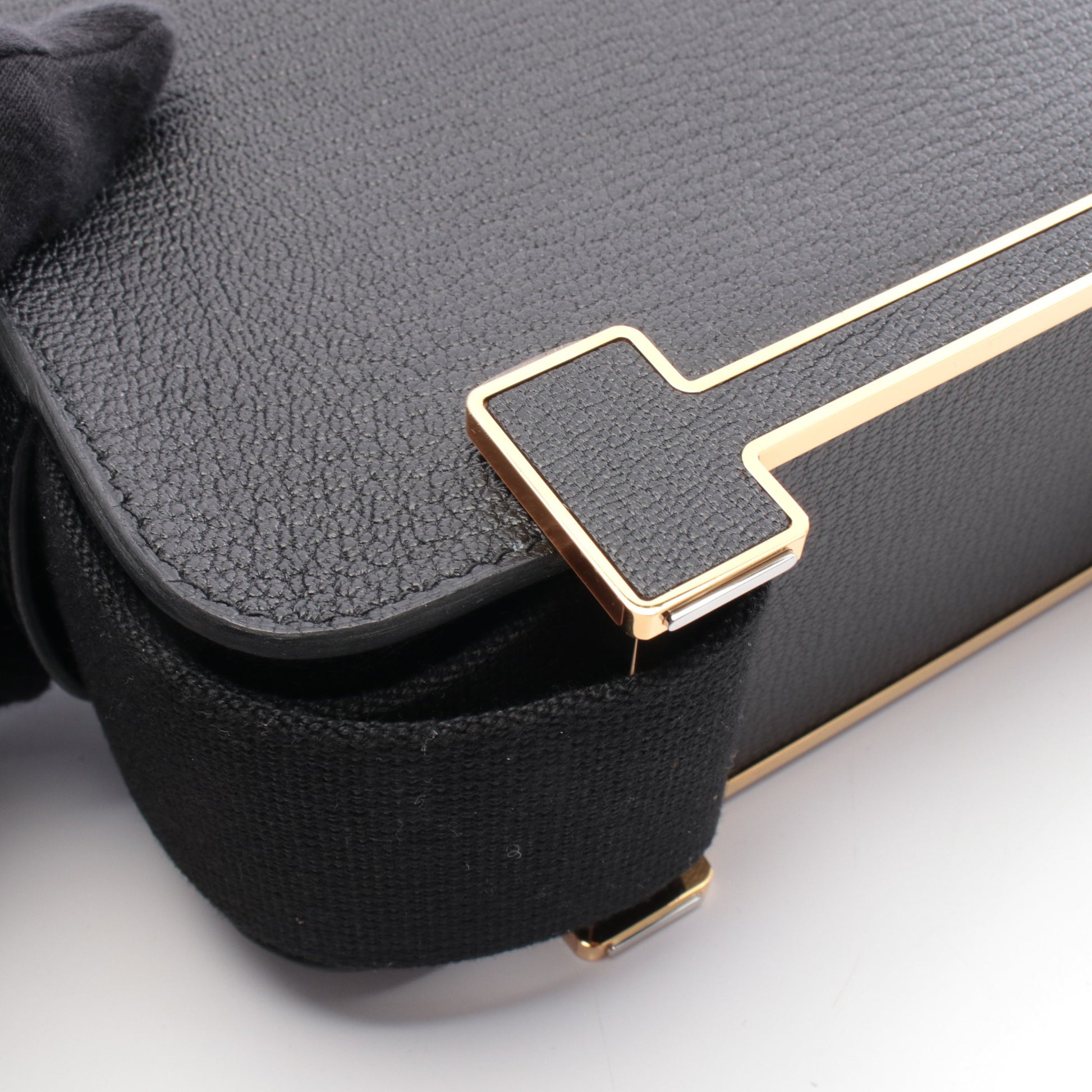 ゲタ ショルダーバッグ シェーブル ブラック ゴールド金具 U刻印 エルメス バッグ HERMES