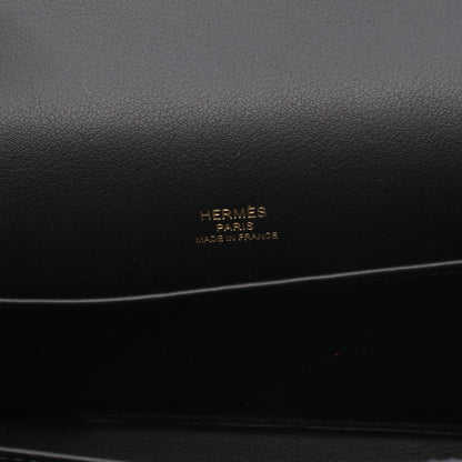 ゲタ ショルダーバッグ シェーブル ブラック ゴールド金具 U刻印 エルメス バッグ HERMES
