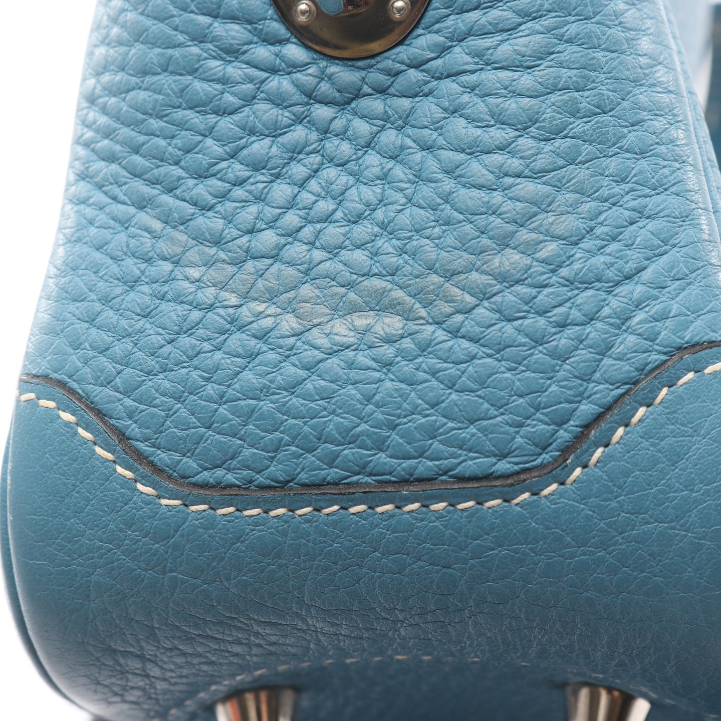 オムニバスPM ブルージーン ハンドバッグ トリヨンクレマンス ライトブルー シルバー金具 □H刻印 エルメス バッグ HERMES