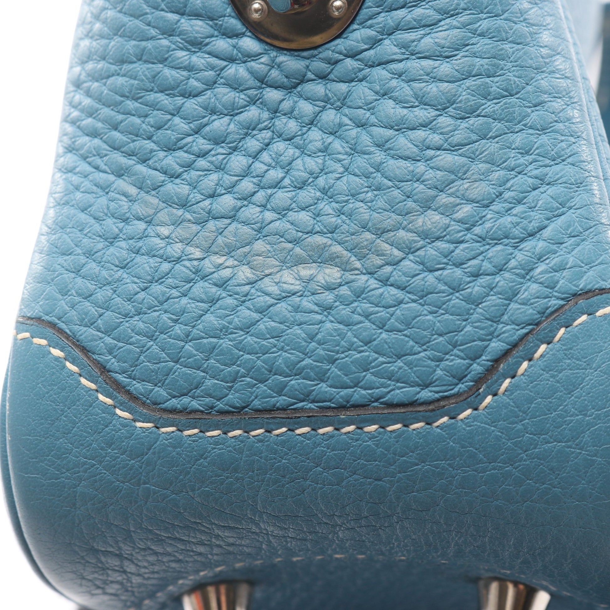 オムニバスPM ブルージーン ハンドバッグ トリヨンクレマンス ライトブルー シルバー金具 □H刻印 エルメス バッグ HERMES