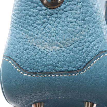オムニバスPM ブルージーン ハンドバッグ トリヨンクレマンス ライトブルー シルバー金具 □H刻印 エルメス バッグ HERMES
