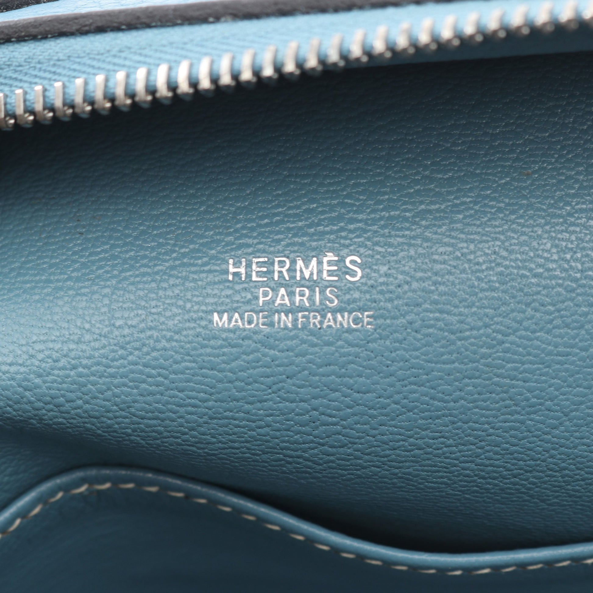 オムニバスPM ブルージーン ハンドバッグ トリヨンクレマンス ライトブルー シルバー金具 □H刻印 エルメス バッグ HERMES