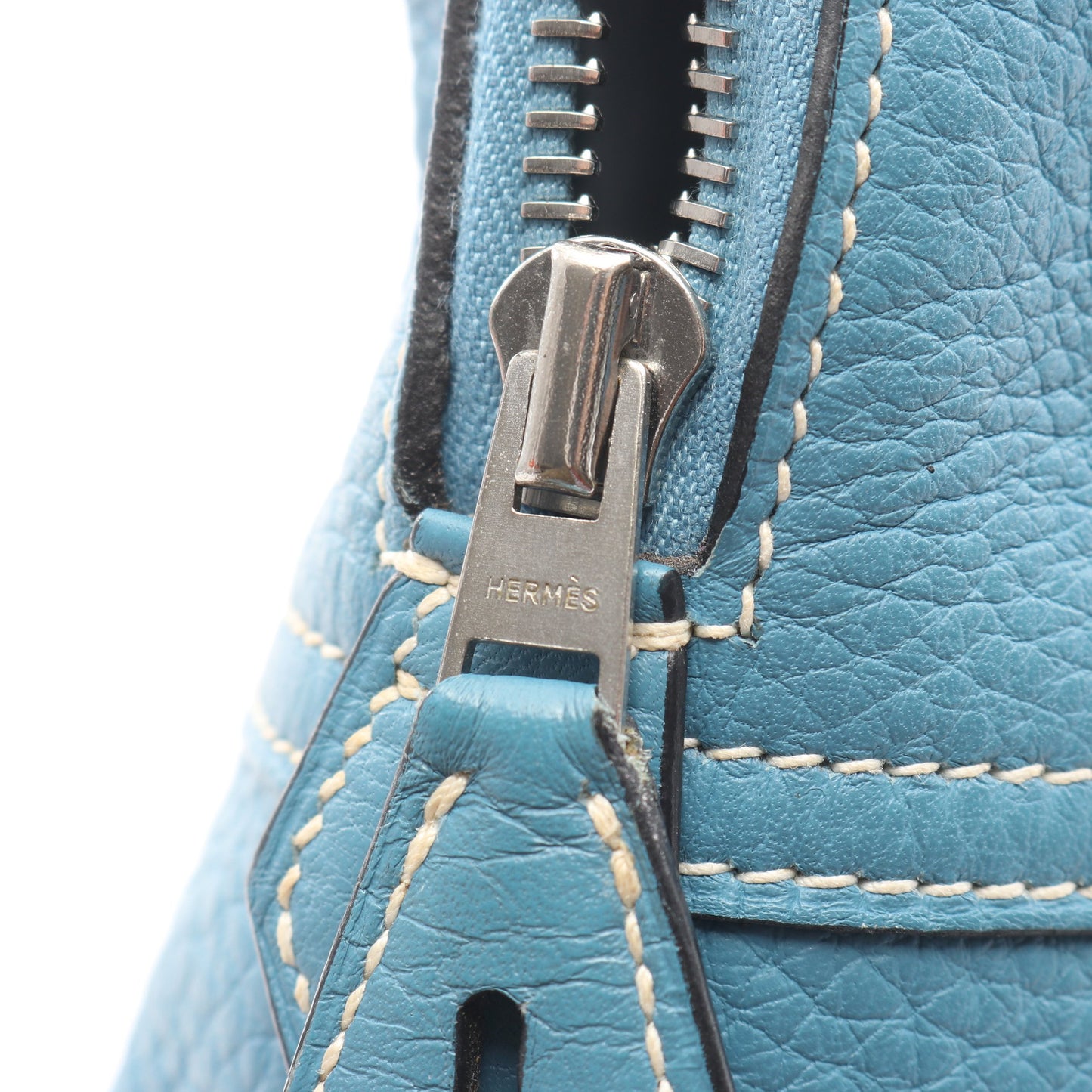 オムニバスPM ブルージーン ハンドバッグ トリヨンクレマンス ライトブルー シルバー金具 □H刻印 エルメス バッグ HERMES