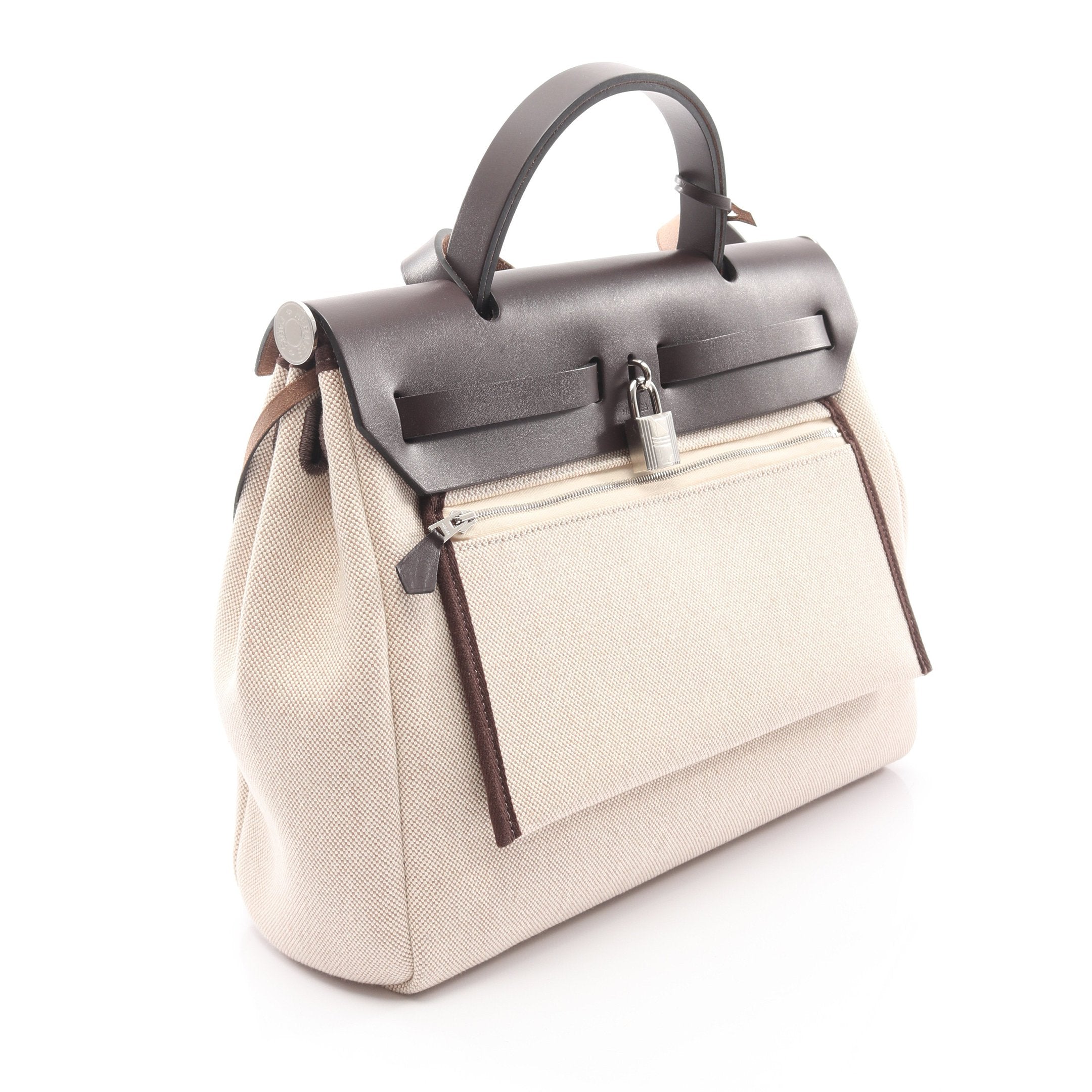 HERMES エルメス ハンドバッグ エールバッグジップPM ホブネイル エールバッグジップPM ホブネイル エクリュ エベヌ ハンドバッグ