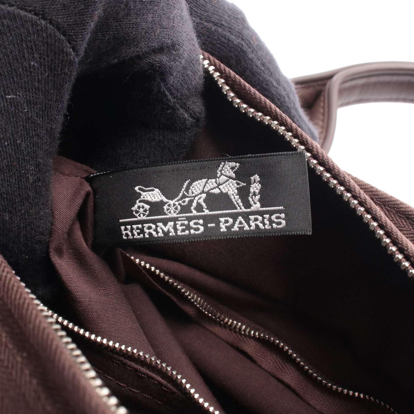 アカプルコPM ハンドバッグ トワルシェブロン レザー ダークブラウン シルバー金具 エルメス バッグ HERMES