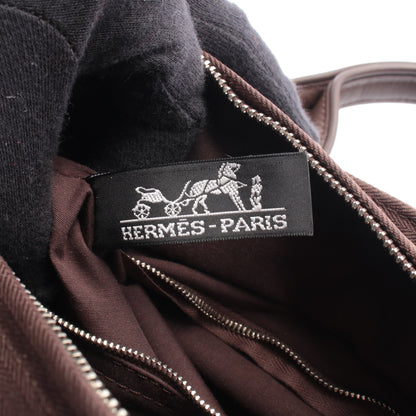 アカプルコPM ハンドバッグ トワルシェブロン レザー ダークブラウン シルバー金具 エルメス バッグ HERMES