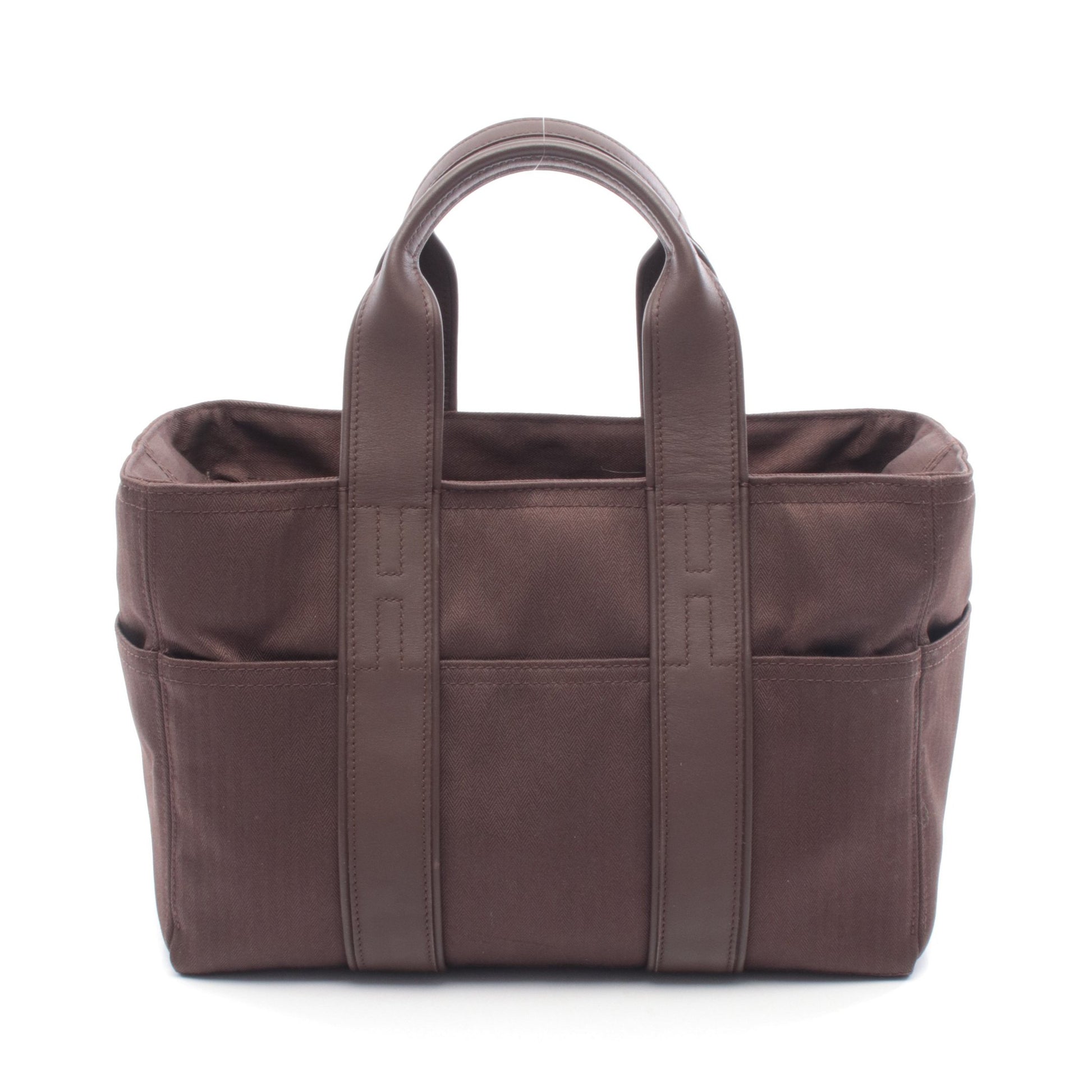 アカプルコPM ハンドバッグ トワルシェブロン レザー ダークブラウン シルバー金具 エルメス バッグ HERMES