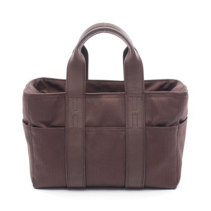 アカプルコPM ハンドバッグ トワルシェブロン レザー ダークブラウン シルバー金具 エルメス バッグ HERMES