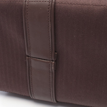 アカプルコPM ハンドバッグ トワルシェブロン レザー ダークブラウン シルバー金具 エルメス バッグ HERMES