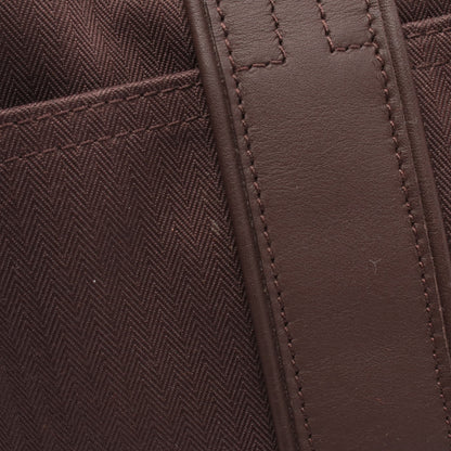 アカプルコPM ハンドバッグ トワルシェブロン レザー ダークブラウン シルバー金具 エルメス バッグ HERMES